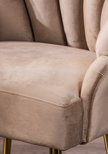 NORDLYS Bolge lnestol - beige fljl og metal