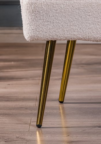 NORDLYS Bolge lnestol - hvid uld og metal