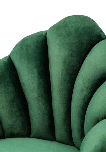 NORDLYS Bolge lnestol - grn fljl og metal