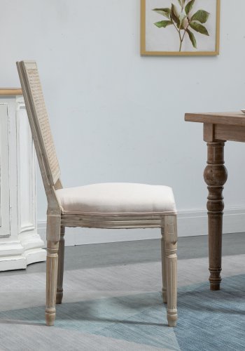 NORDLYS Cambridge spisebordsstol - beige stof og gummitr