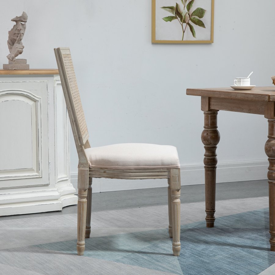 NORDLYS Cambridge spisebordsstol - beige stof og gummitr