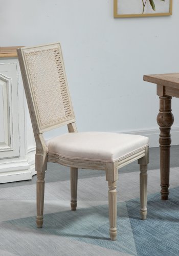 NORDLYS Cambridge spisebordsstol - beige stof og gummitr