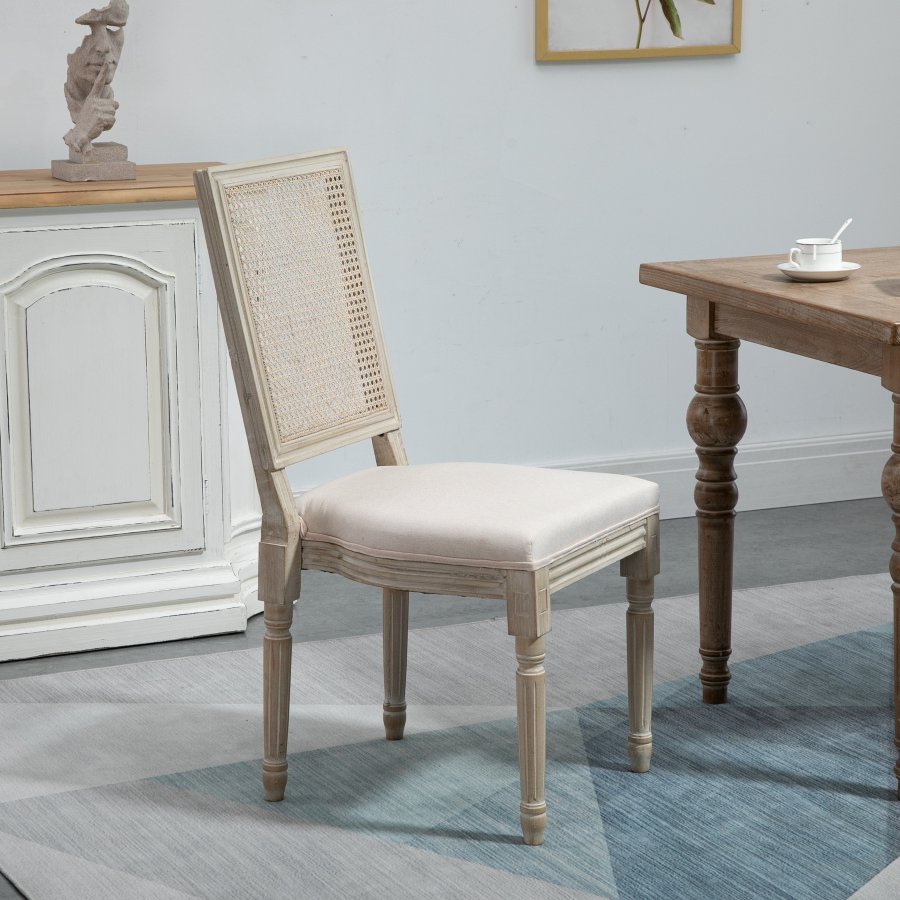 NORDLYS Cambridge spisebordsstol - beige stof og gummitr