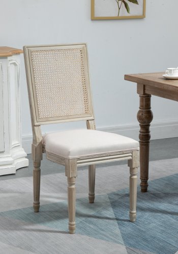 NORDLYS Cambridge spisebordsstol - beige stof og gummitr