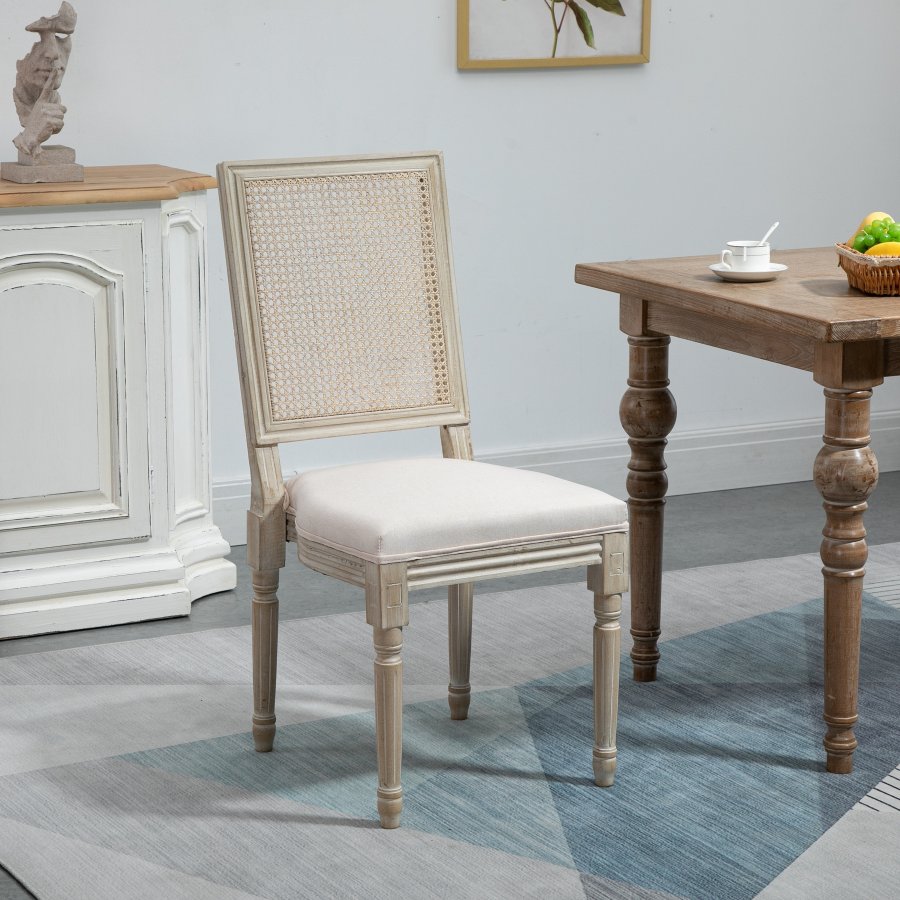 NORDLYS Cambridge spisebordsstol - beige stof og gummitr