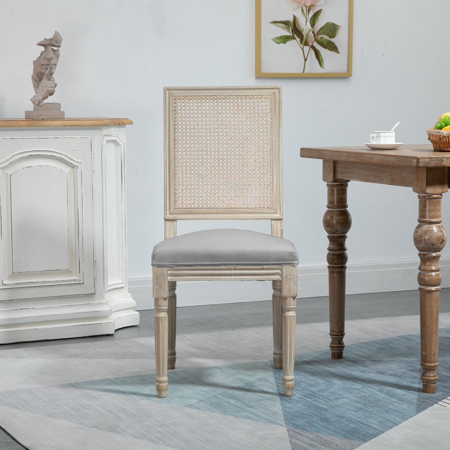 NORDLYS Cambridge spisebordsstol - mrkegr stof og gummitr