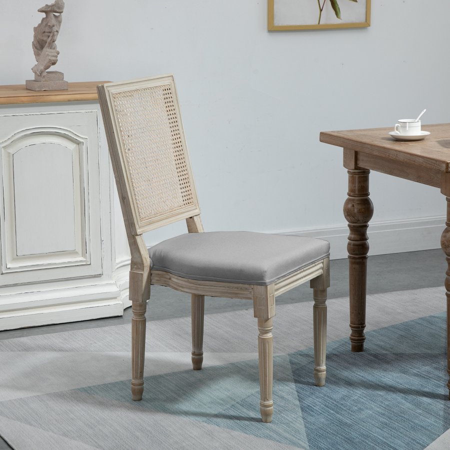 NORDLYS Cambridge spisebordsstol - mrkegr stof og gummitr