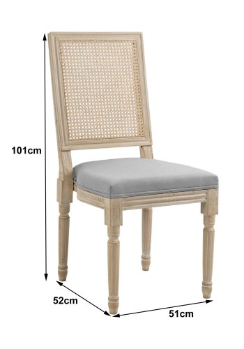 NORDLYS Cambridge spisebordsstol - mrkegr stof og gummitr