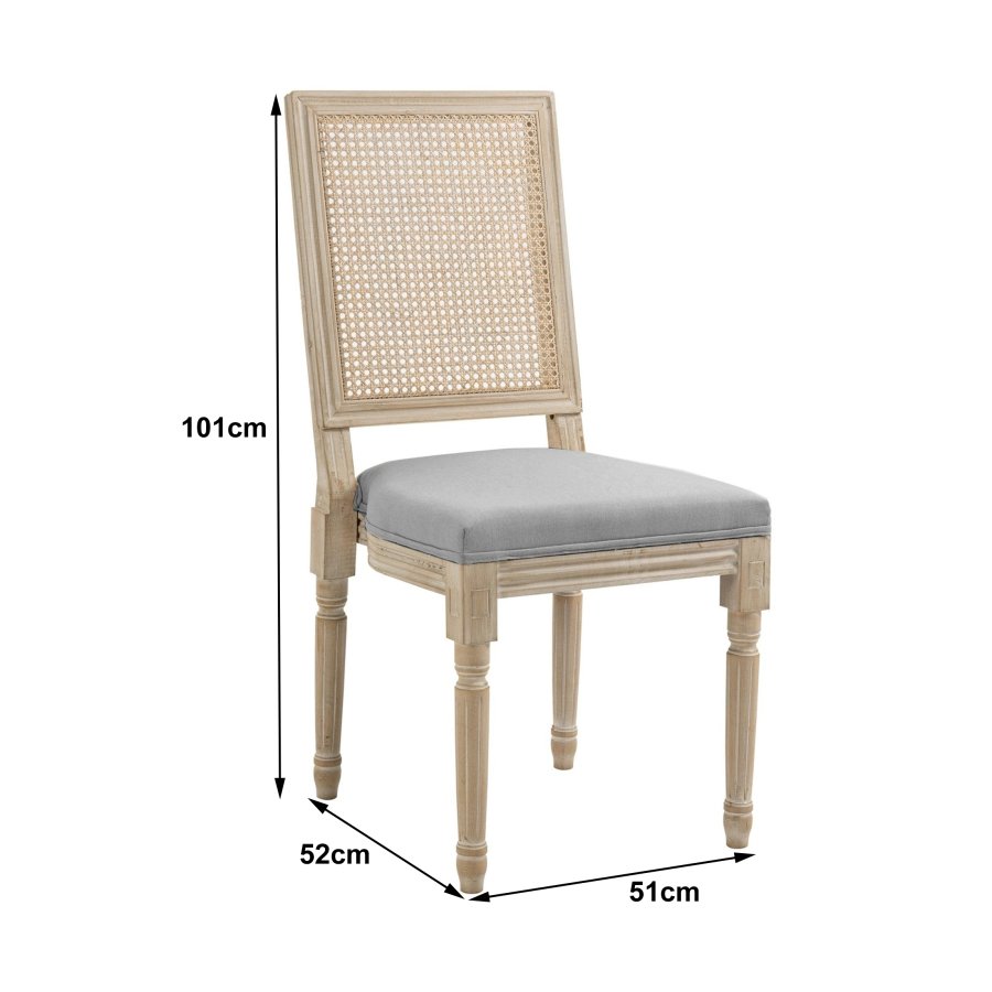 NORDLYS Cambridge spisebordsstol - mrkegr stof og gummitr