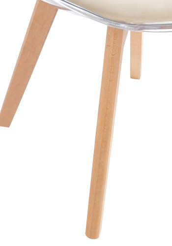 NORDLYS Carmen spisebordsstol - klar plast, beige kunstlder og natur bg