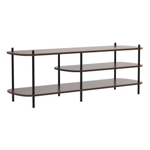 NORDLYS Coleman TV-bord, m. 2 hylder - brun tr og sort metal (140x40)