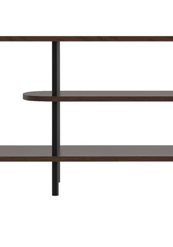 NORDLYS Coleman TV-bord, m. 2 hylder - brun tr og sort metal (140x40)