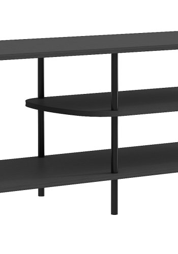 NORDLYS Coleman TV-bord, m. 2 hylder - sort tr og sort metal (140x40)