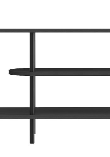 NORDLYS Coleman TV-bord, m. 2 hylder - sort tr og sort metal (140x40)