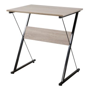 NORDLYS Detroit skrivebord, rektangulr - brun tr og sort metal (70x48)