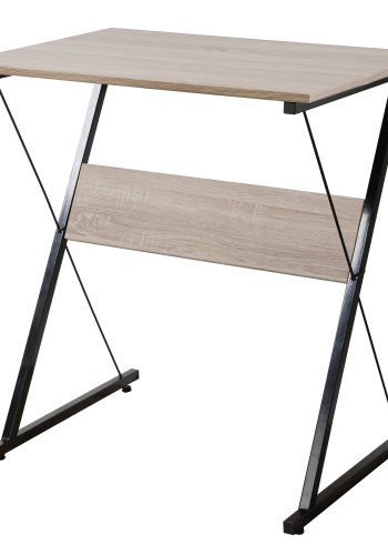 NORDLYS Detroit skrivebord, rektangulr - brun tr og sort metal (70x48)