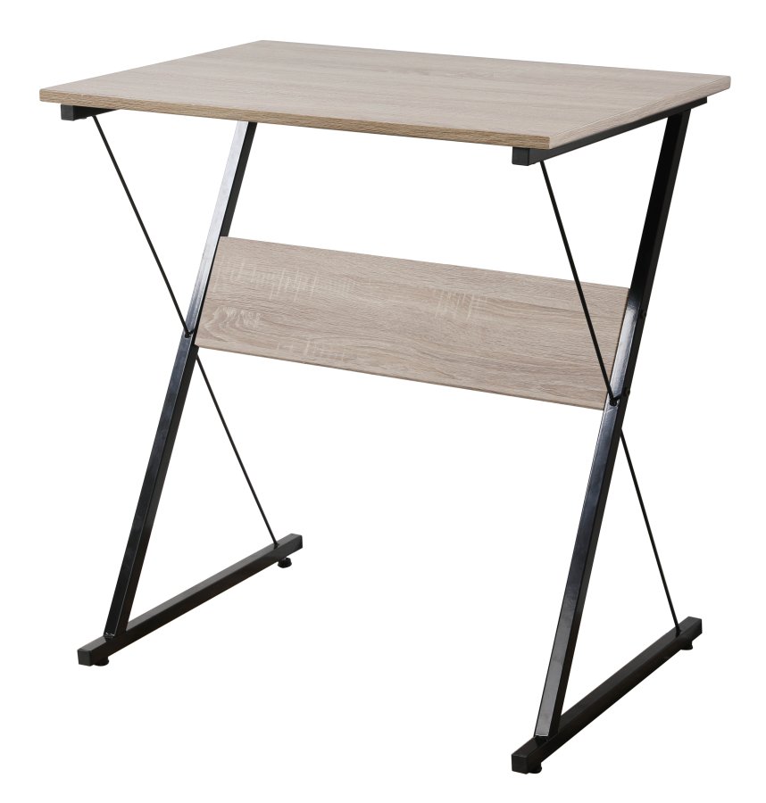 NORDLYS Detroit skrivebord, rektangulr - brun tr og sort metal (70x48)