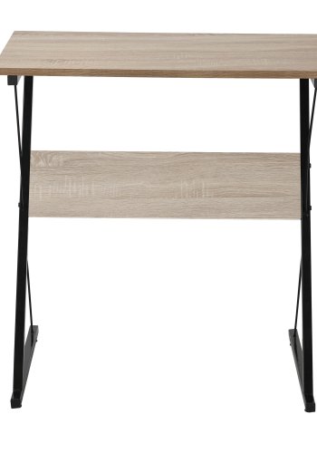 NORDLYS Detroit skrivebord, rektangulr - brun tr og sort metal (70x48)