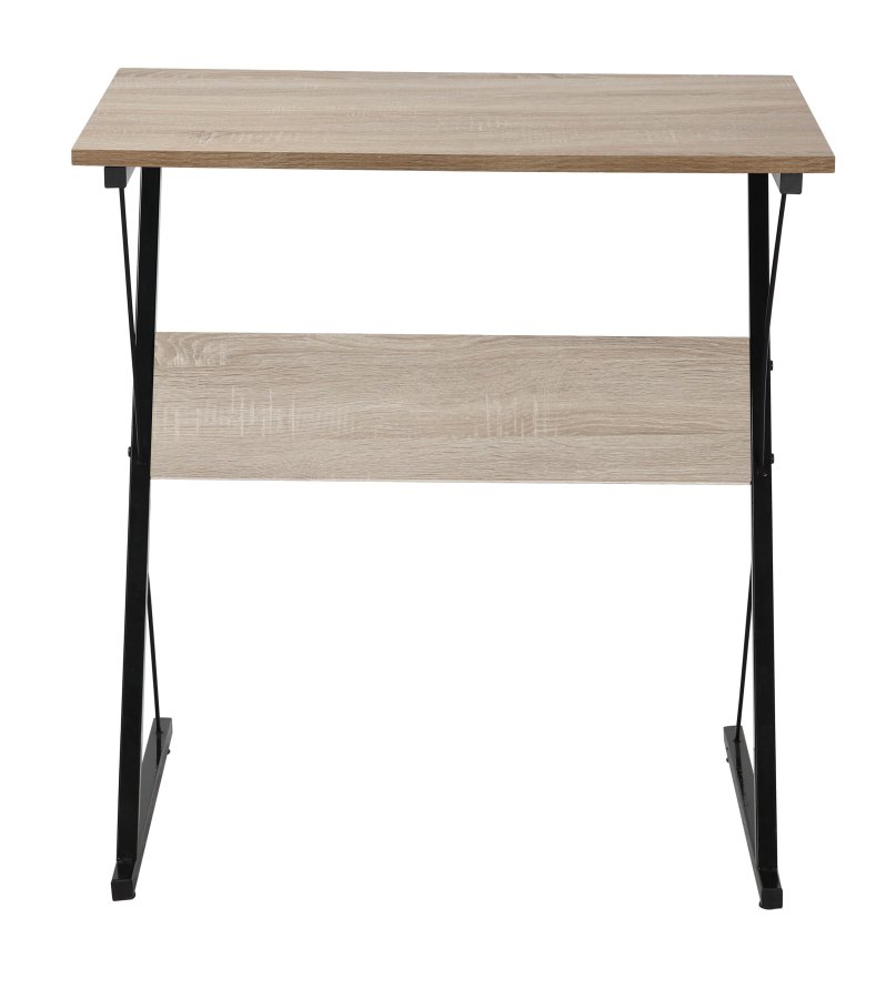 NORDLYS Detroit skrivebord, rektangulr - brun tr og sort metal (70x48)