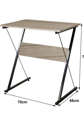 NORDLYS Detroit skrivebord, rektangulr - brun tr og sort metal (70x48)