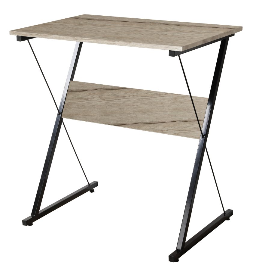 NORDLYS Detroit skrivebord, rektangulr - brun tr og sort metal (70x48)