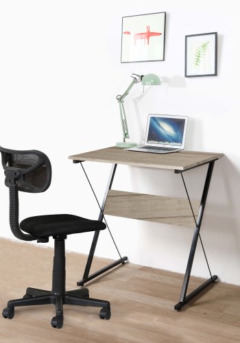 NORDLYS Detroit skrivebord, rektangulr - brun tr og sort metal (70x48)