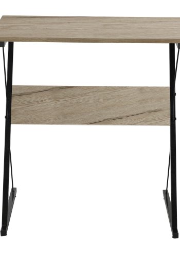 NORDLYS Detroit skrivebord, rektangulr - brun tr og sort metal (70x48)