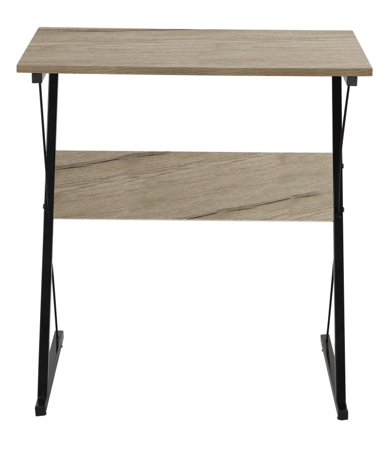 NORDLYS Detroit skrivebord, rektangulr - brun tr og sort metal (70x48)