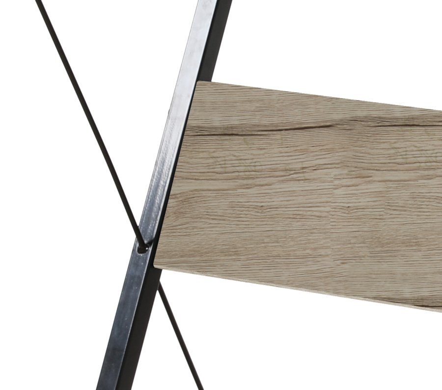 NORDLYS Detroit skrivebord, rektangulr - brun tr og sort metal (70x48)