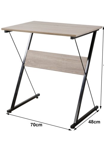 NORDLYS Detroit skrivebord, rektangulr - brun tr og sort metal (70x48)