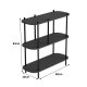 NORDLYS Etasolna bogreol, m. 3 hylder - sort tr og sort metal (80x30)