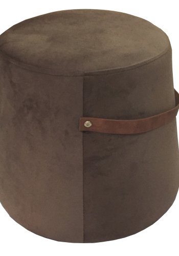  Nordlys  NORDLYS Fudi puf, rund - brun imiteret lder og brun fljl (42)