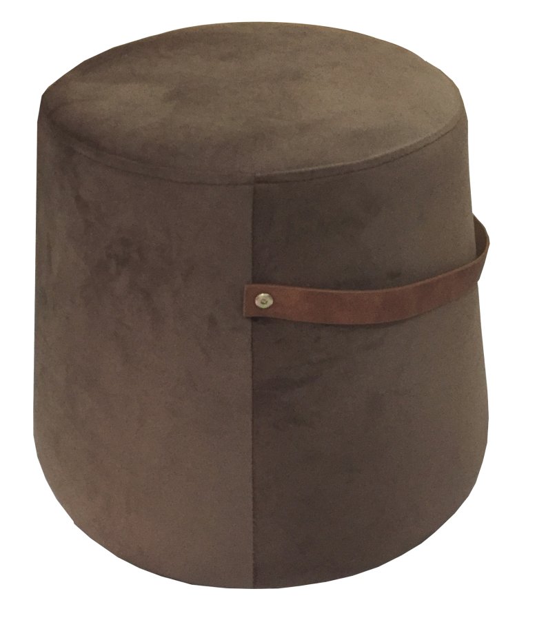  Nordlys  NORDLYS Fudi puf, rund - brun imiteret lder og brun fljl (42)