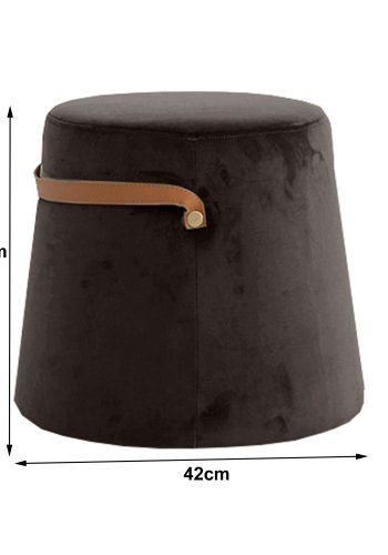  Nordlys  NORDLYS Fudi puf, rund - brun imiteret lder og brun fljl (42)