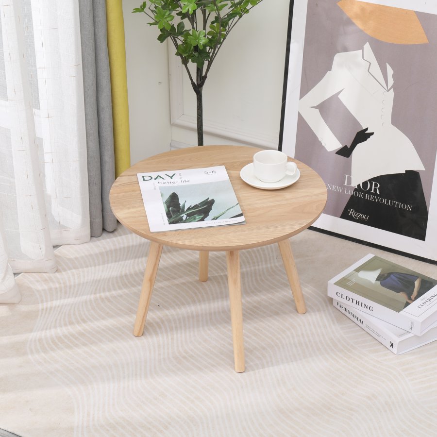 NORDLYS Ginza sidebord, rund - natur fyrretr (50)