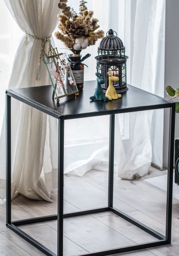 NORDLYS Hagen sidebord, kvadratisk - sort metal (45x45)