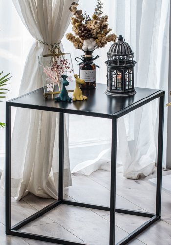 NORDLYS Hagen sidebord, kvadratisk - sort metal (45x45)