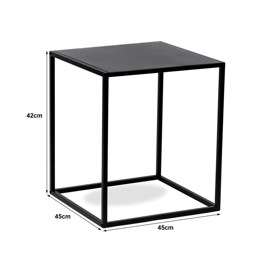 NORDLYS Hagen sidebord, kvadratisk - sort metal (45x45)