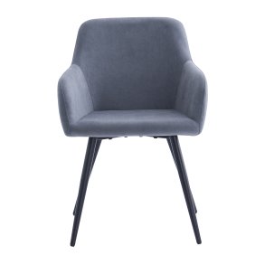 NORDLYS Holm spisebordsstol, m. armln - gr fljl og sort metal