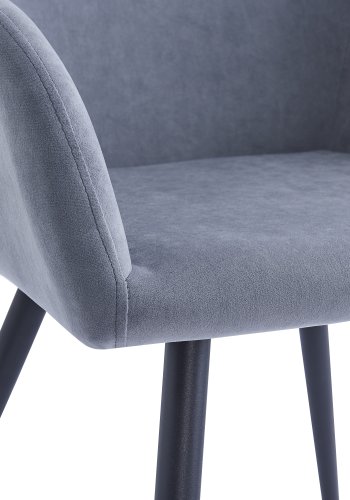 NORDLYS Holm spisebordsstol, m. armln - gr fljl og sort metal