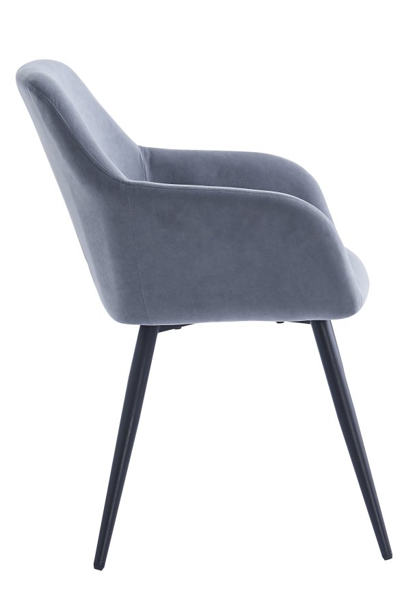 NORDLYS Holm spisebordsstol, m. armln - gr fljl og sort metal