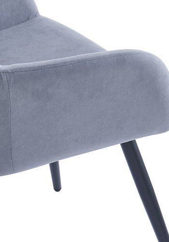 NORDLYS Holm spisebordsstol, m. armln - gr fljl og sort metal