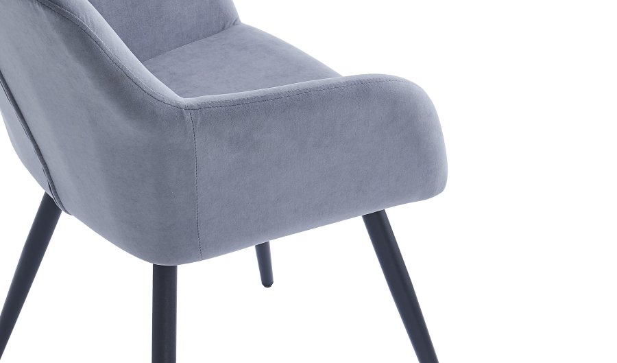 NORDLYS Holm spisebordsstol, m. armln - gr fljl og sort metal