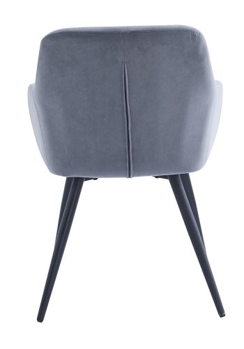 NORDLYS Holm spisebordsstol, m. armln - gr fljl og sort metal