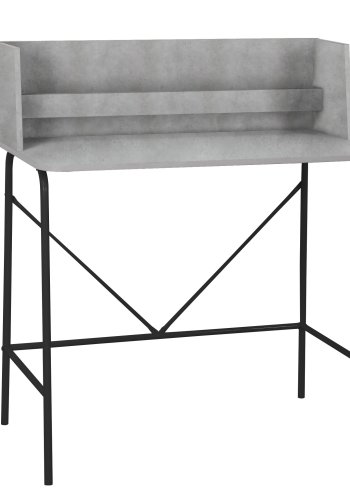 NORDLYS Houston computerbord, rektangulr - gr tr og sort metal (90x48)