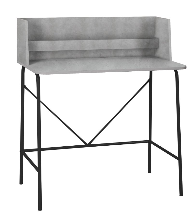 NORDLYS Houston computerbord, rektangulr - gr tr og sort metal (90x48)