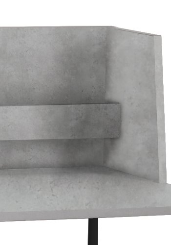 NORDLYS Houston computerbord, rektangulr - gr tr og sort metal (90x48)