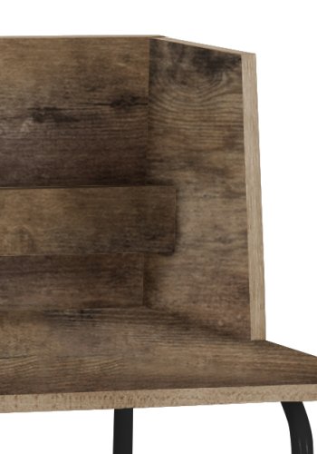 NORDLYS Houston computerbord, rektangulr - brun tr og sort metal (90x48)