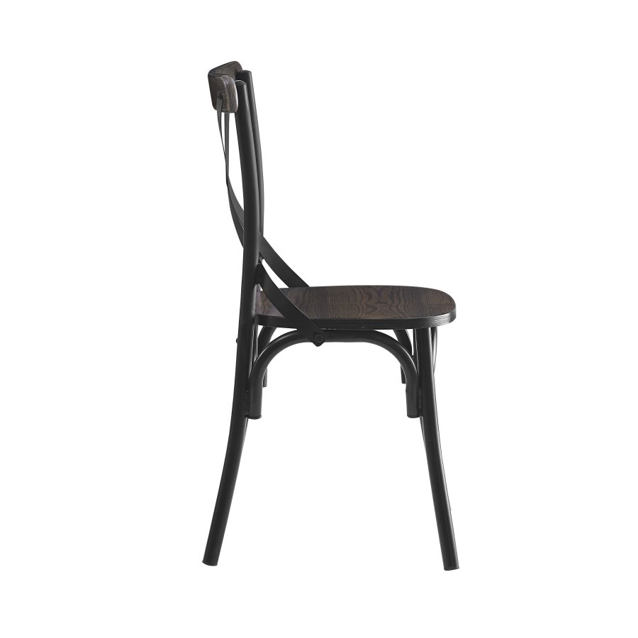 NORDLYS Howard spisebordsstol - gr asketr og sort metal