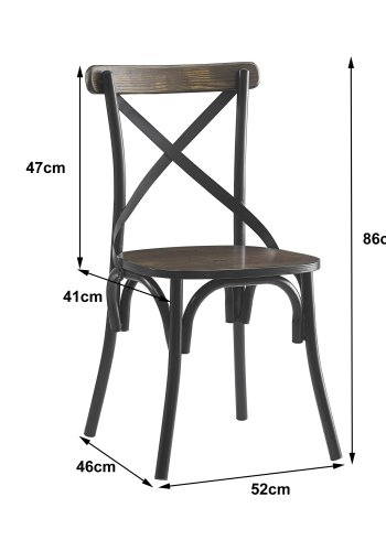 NORDLYS Howard spisebordsstol - gr asketr og sort metal
